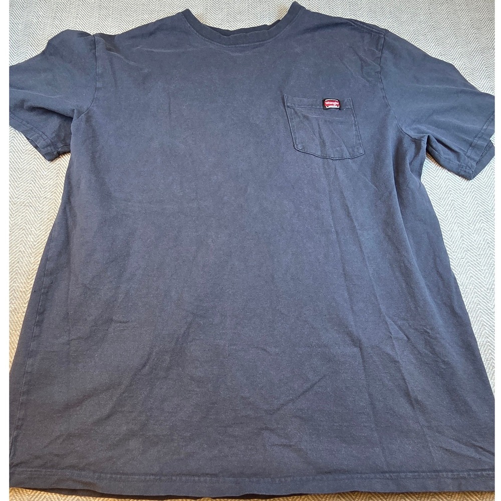 Wrangler Workwear Mens 2XLT Navy Blue Short Sleeve Pocket T-Shirt 65070 Cotton